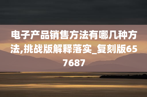 电子产品销售方法有哪几种方法,挑战版解释落实_复刻版657687