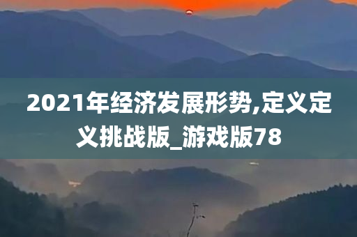 2021年经济发展形势,定义定义挑战版_游戏版78