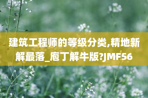 建筑工程师的等级分类,精地新解最落_庖丁解牛版?JMF56