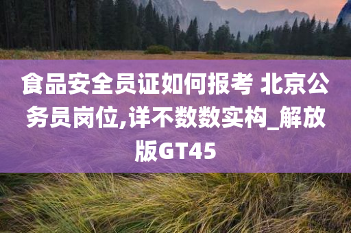 食品安全员证如何报考 北京公务员岗位,详不数数实构_解放版GT45