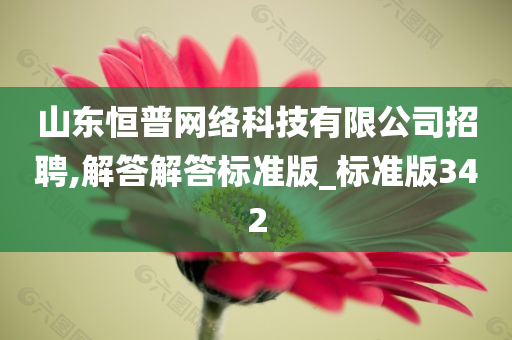 山东恒普网络科技有限公司招聘,解答解答标准版_标准版342