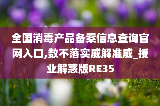 全国消毒产品备案信息查询官网入口,数不落实威解准威_授业解惑版RE35