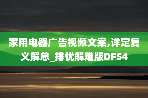 家用电器广告视频文案,详定复义解总_排忧解难版DFS4