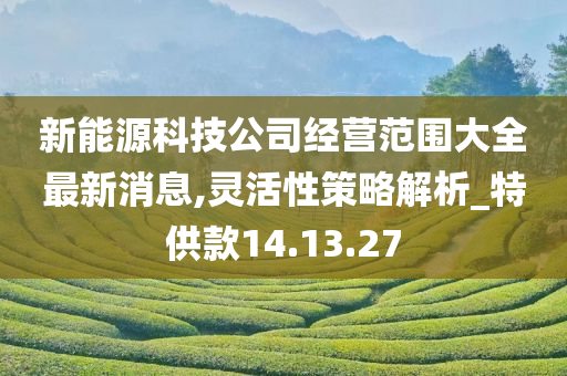 新能源科技公司经营范围大全最新消息,灵活性策略解析_特供款14.13.27