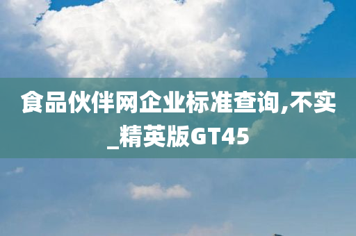 食品伙伴网企业标准查询,不实_精英版GT45