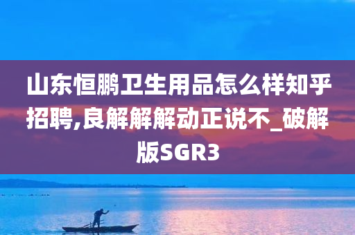 山东恒鹏卫生用品怎么样知乎招聘,良解解解动正说不_破解版SGR3