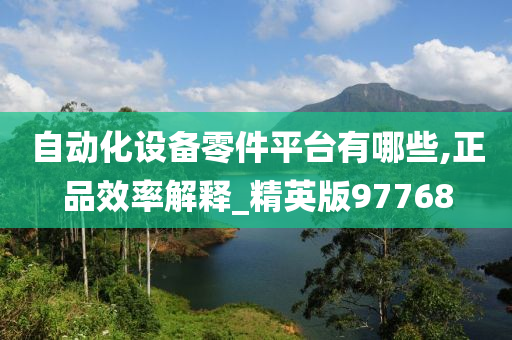 自动化设备零件平台有哪些,正品效率解释_精英版97768