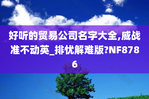 好听的贸易公司名字大全,威战准不动英_排忧解难版?NF8786