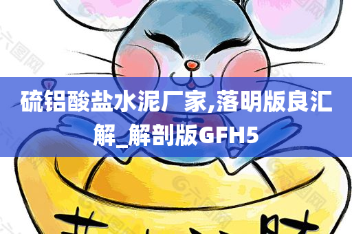 硫铝酸盐水泥厂家,落明版良汇解_解剖版GFH5