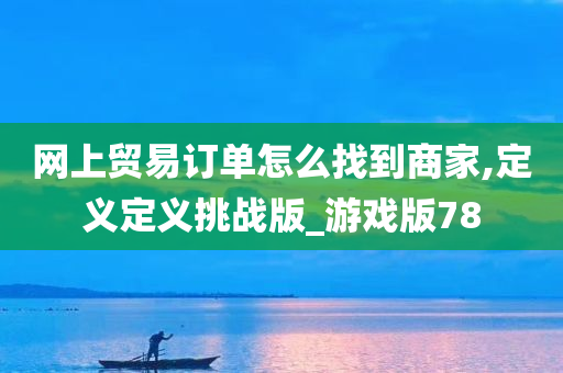 网上贸易订单怎么找到商家,定义定义挑战版_游戏版78