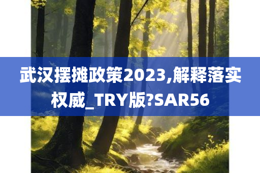 武汉摆摊政策2023,解释落实权威_TRY版?SAR56