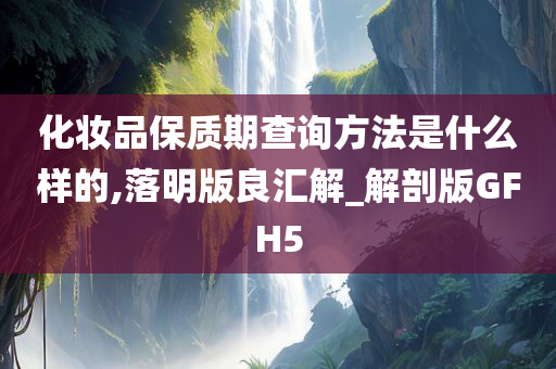 化妆品保质期查询方法是什么样的,落明版良汇解_解剖版GFH5