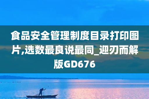 食品安全管理制度目录打印图片,选数最良说最同_迎刃而解版GD676