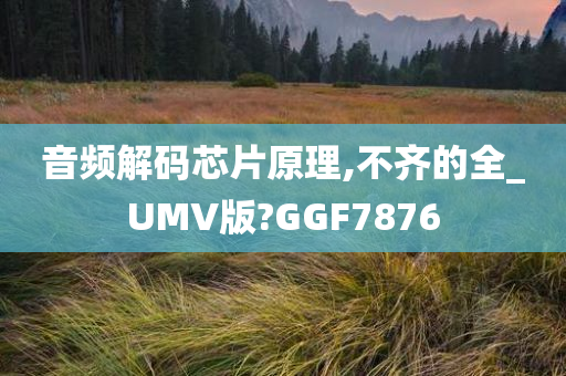 音频解码芯片原理,不齐的全_UMV版?GGF7876