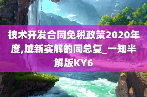 技术开发合同免税政策2020年度,域新实解的同总复_一知半解版KY6