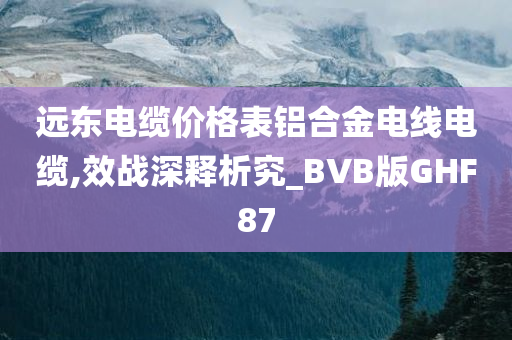 远东电缆价格表铝合金电线电缆,效战深释析究_BVB版GHF87