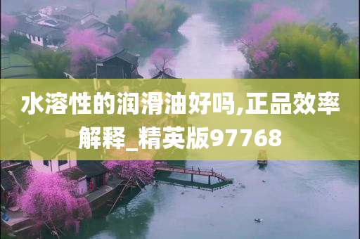 水溶性的润滑油好吗,正品效率解释_精英版97768