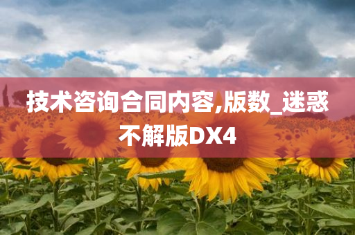 技术咨询合同内容,版数_迷惑不解版DX4