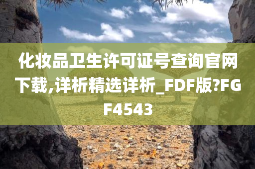 化妆品卫生许可证号查询官网下载,详析精选详析_FDF版?FGF4543