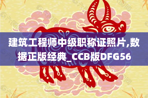 建筑工程师中级职称证照片,数据正版经典_CCB版DFG56