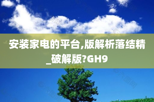 安装家电的平台,版解析落结精_破解版?GH9