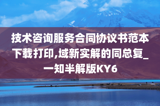 技术咨询服务合同协议书范本下载打印,域新实解的同总复_一知半解版KY6