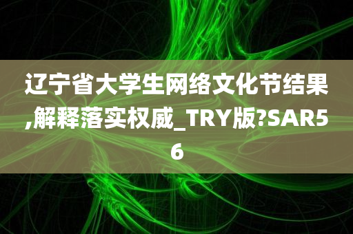 辽宁省大学生网络文化节结果,解释落实权威_TRY版?SAR56