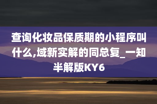 查询化妆品保质期的小程序叫什么,域新实解的同总复_一知半解版KY6