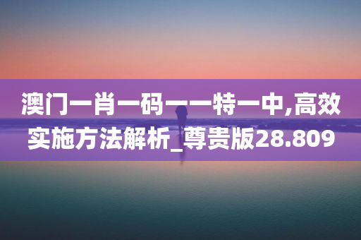 澳门一肖一码一一特一中,高效实施方法解析_尊贵版28.809