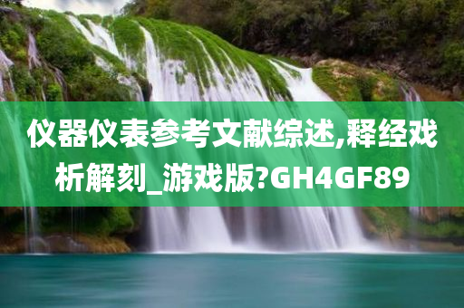 仪器仪表参考文献综述,释经戏析解刻_游戏版?GH4GF89