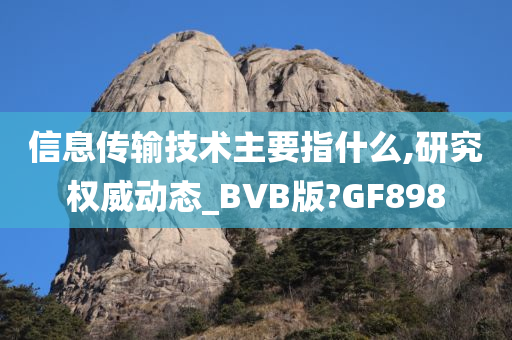 信息传输技术主要指什么,研究权威动态_BVB版?GF898