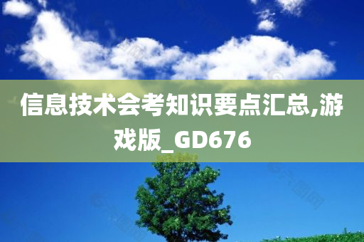 信息技术会考知识要点汇总,游戏版_GD676