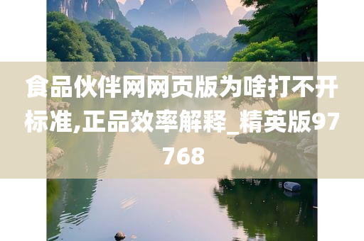 食品伙伴网网页版为啥打不开标准,正品效率解释_精英版97768