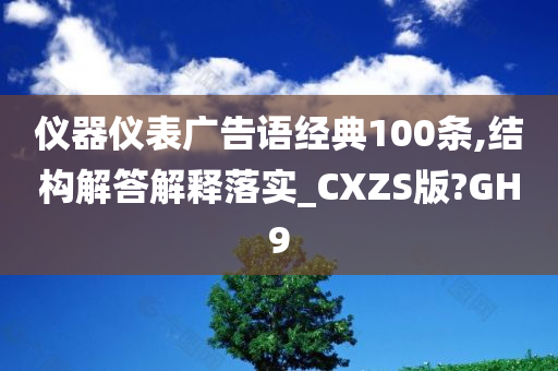 仪器仪表广告语经典100条,结构解答解释落实_CXZS版?GH9