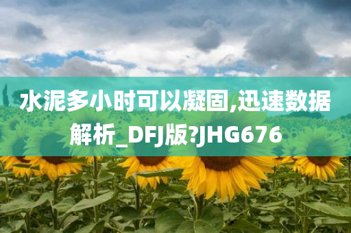 水泥多小时可以凝固,迅速数据解析_DFJ版?JHG676