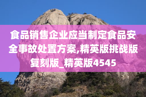 食品销售企业应当制定食品安全事故处置方案,精英版挑战版复刻版_精英版4545