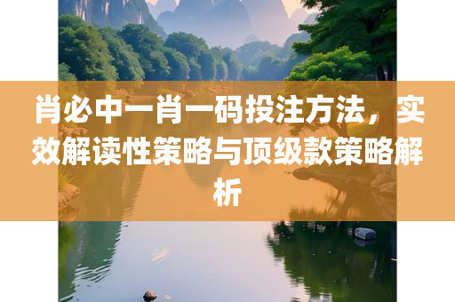 肖必中一肖一码投注方法，实效解读性策略与顶级款策略解析