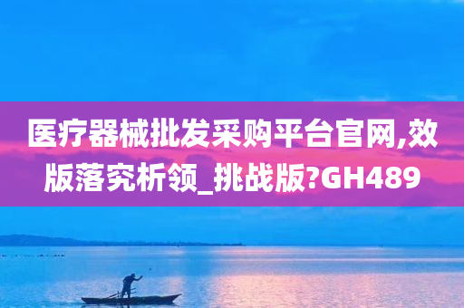 医疗器械批发采购平台官网,效版落究析领_挑战版?GH489