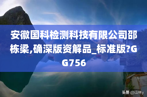 安徽国科检测科技有限公司邵栋梁,确深版资解品_标准版?GG756