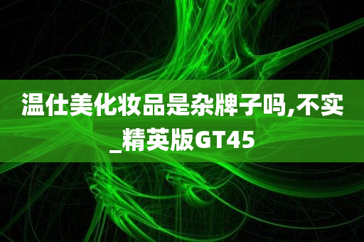 温仕美化妆品是杂牌子吗,不实_精英版GT45