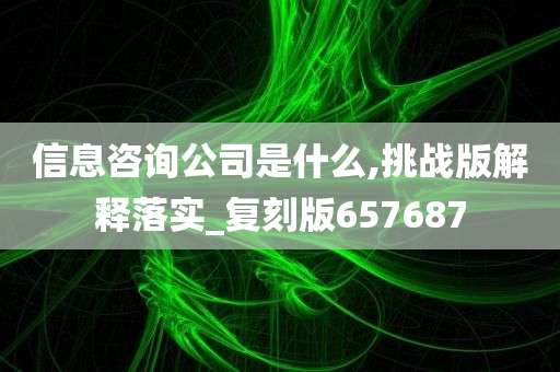 信息咨询公司是什么,挑战版解释落实_复刻版657687