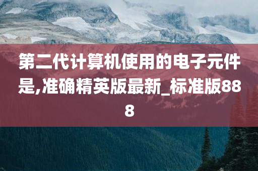 第二代计算机使用的电子元件是,准确精英版最新_标准版888