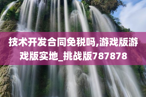 技术开发合同免税吗,游戏版游戏版实地_挑战版787878