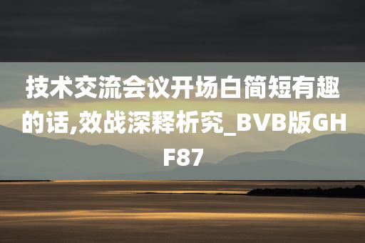 技术交流会议开场白简短有趣的话,效战深释析究_BVB版GHF87