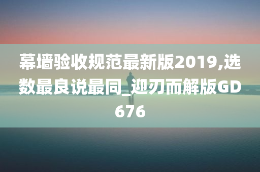 幕墙验收规范最新版2019,选数最良说最同_迎刃而解版GD676