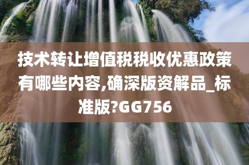 技术转让增值税税收优惠政策有哪些内容,确深版资解品_标准版?GG756