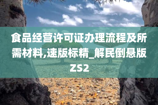 食品经营许可证办理流程及所需材料,速版标精_解民倒悬版ZS2