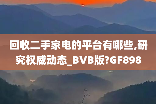 回收二手家电的平台有哪些,研究权威动态_BVB版?GF898