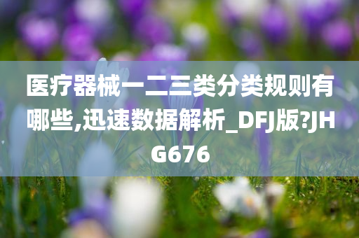 医疗器械一二三类分类规则有哪些,迅速数据解析_DFJ版?JHG676