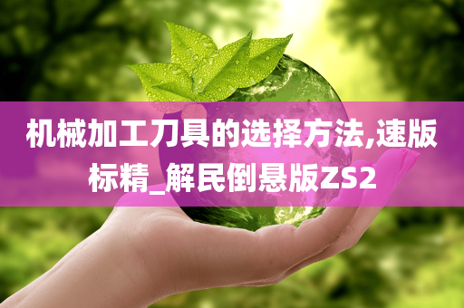 机械加工刀具的选择方法,速版标精_解民倒悬版ZS2